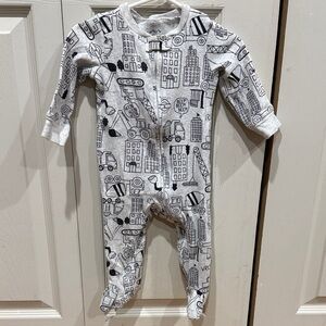 Carter's Monochrome Construction City Print Footie Pajama 9M